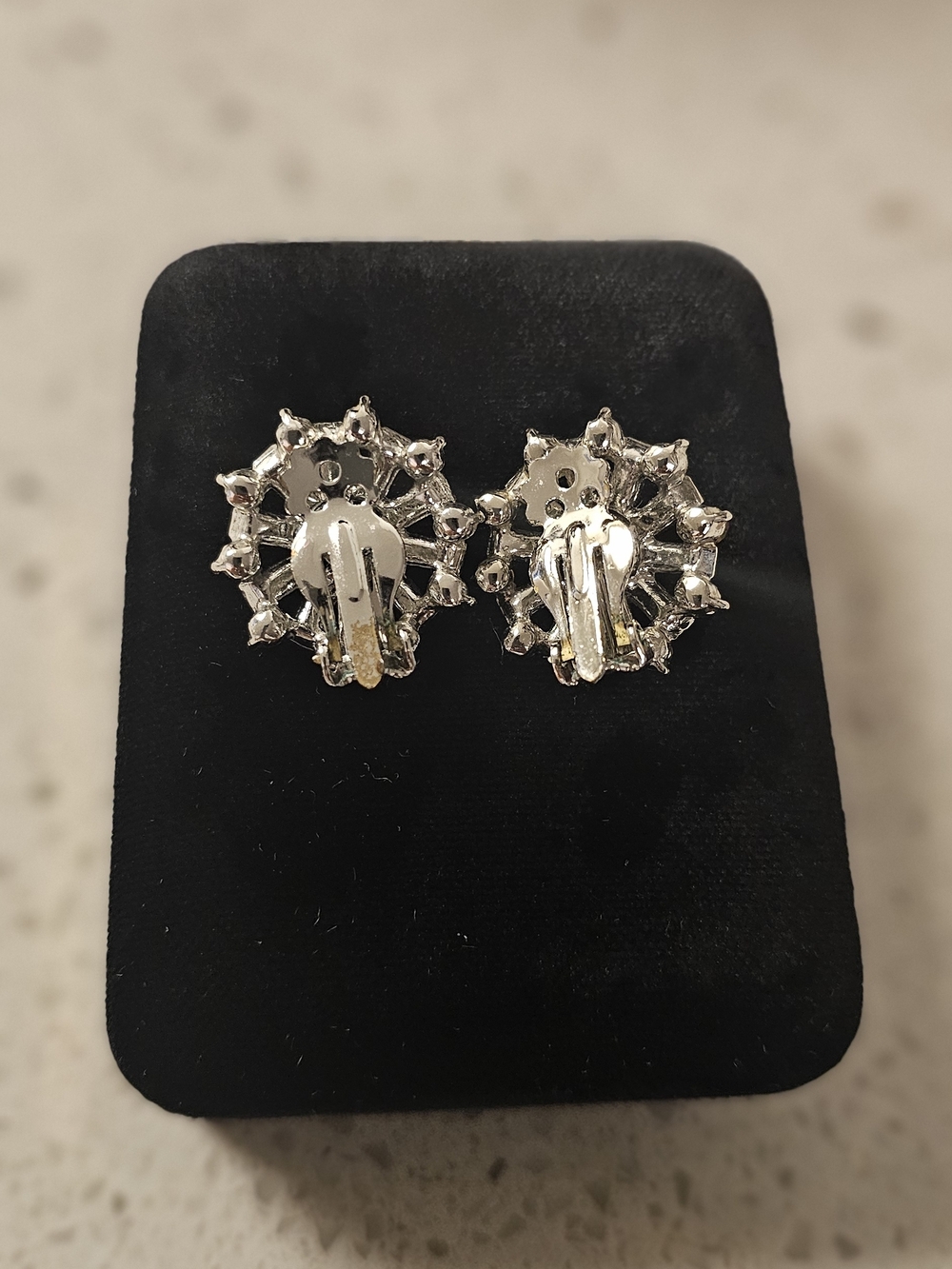 Vintage-Inspired Ruby and Clear Crystal Cluster Stud Earrings - Women Jewelry - Picture 2 of 2